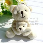 8cm 母子熊吊飾公仔 (白色)